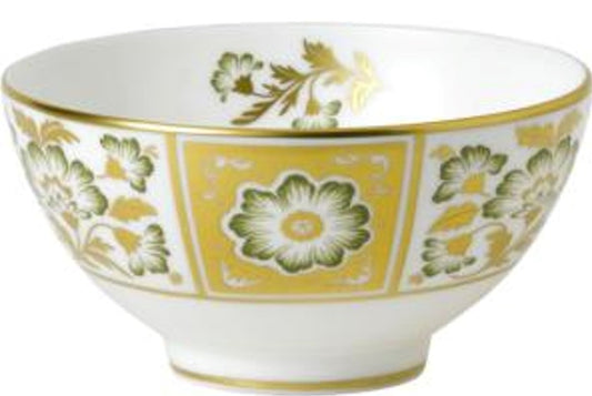 Derby Panel Green - Footed Rice Bowl