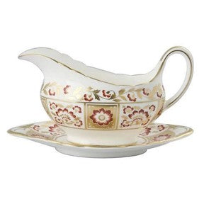 Derby Panel Red - Sauce Boat & Stand