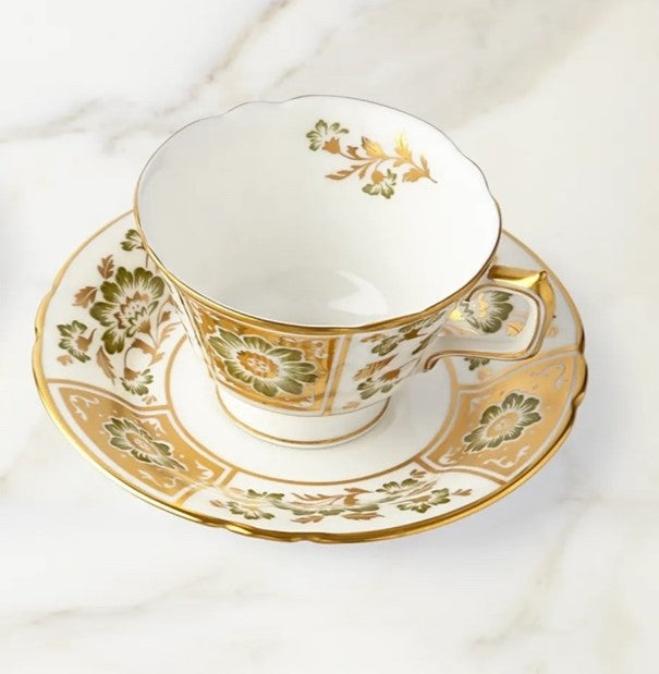 Derby Panel Green - Tea Cup & Saucer