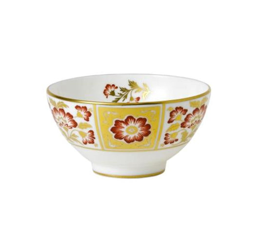 Derby Panel Red - Footed Rice Bowl