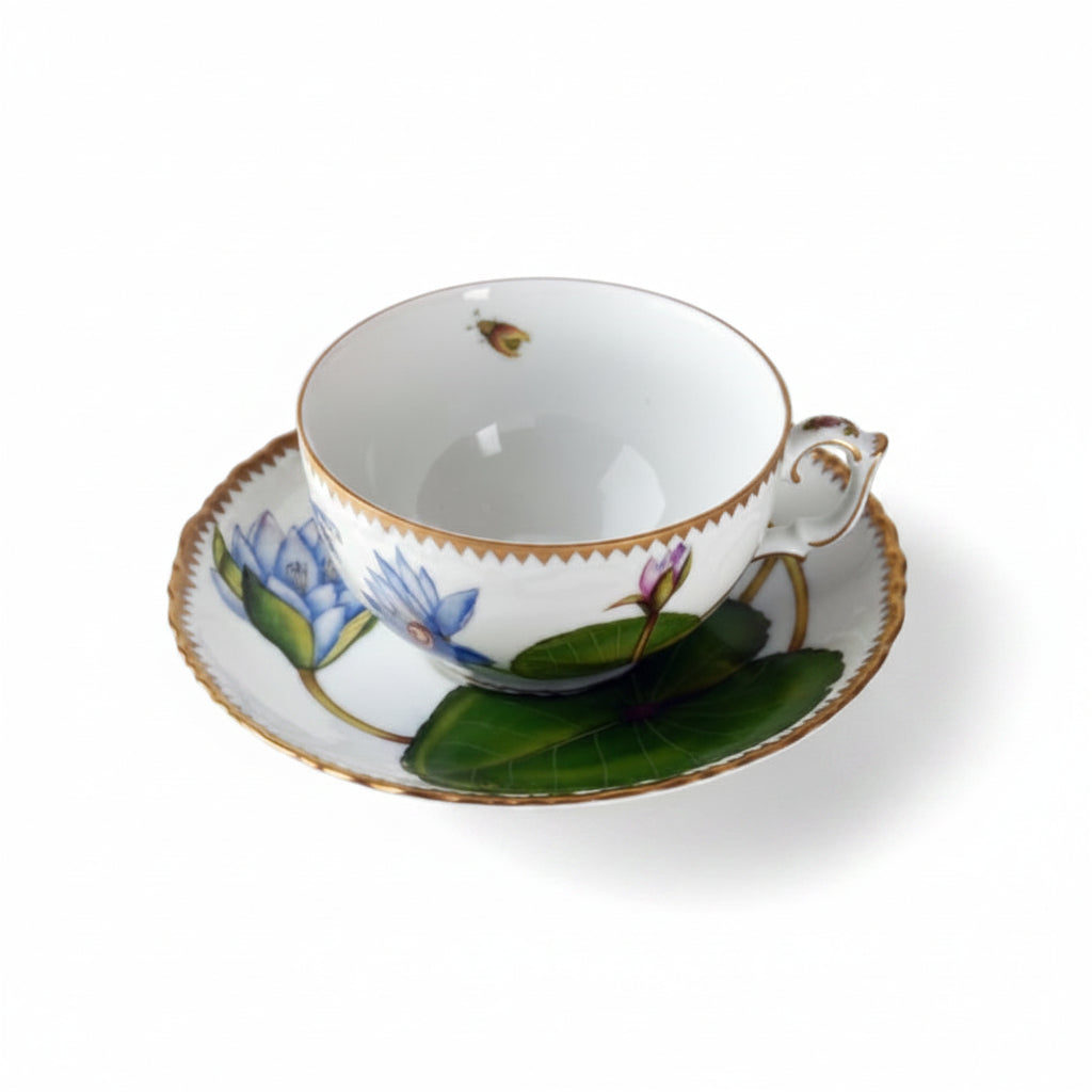 Waterlily Hand Painted Tea Cup & Saucer