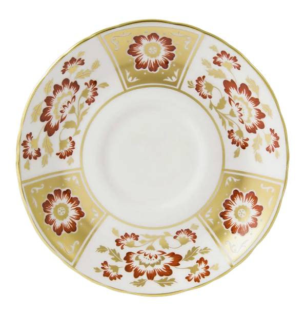 Derby Panel Red - Cream Soup Bowl & Saucer
