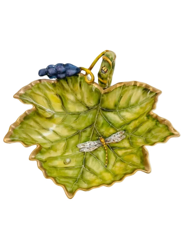 Hand Painted Accessory Dish with Grapes