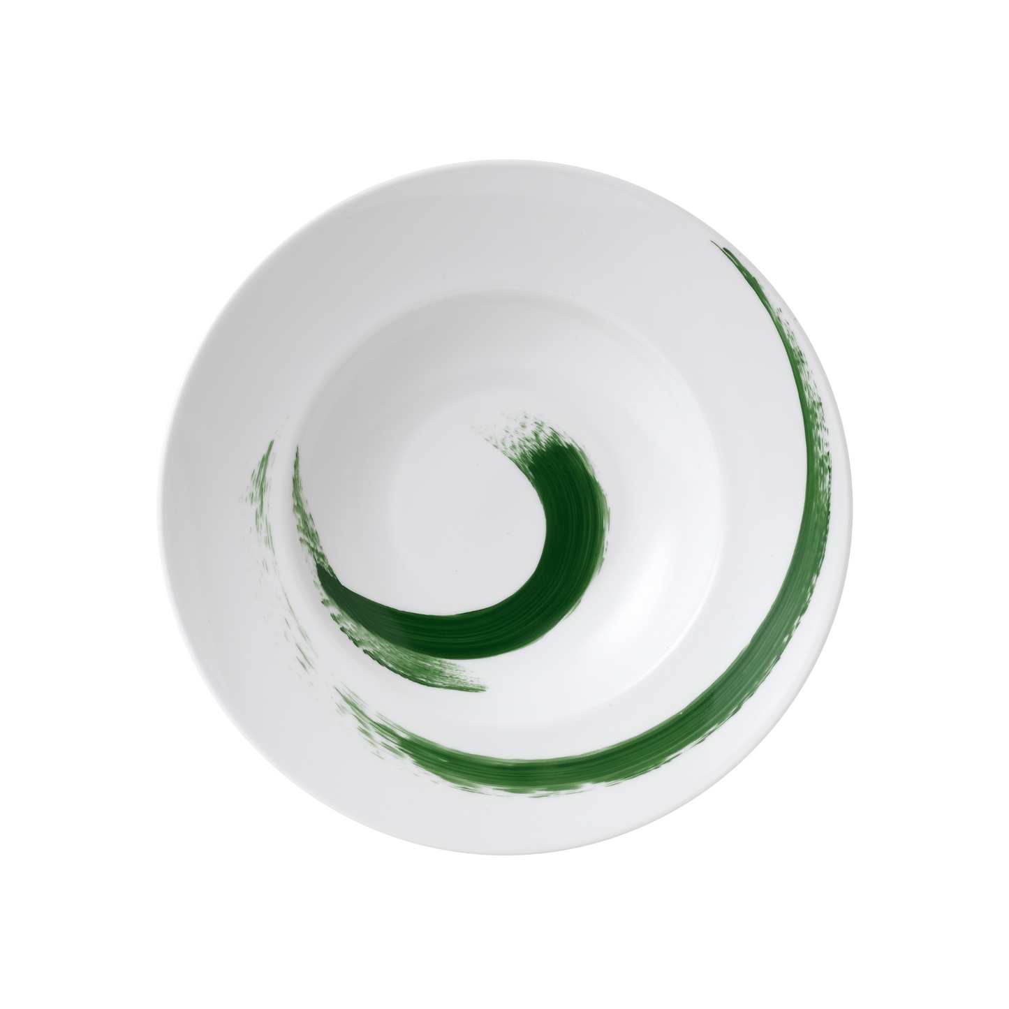Brushstroke Green Rim Soup