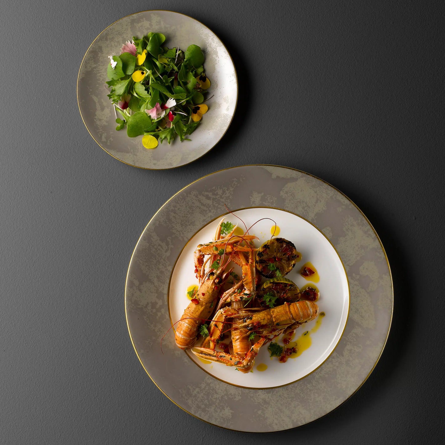 Crushed Velvet Grey Bread & Butter Plate