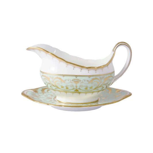 Darley Abbey Mint Green - Sauce Boat & Stand