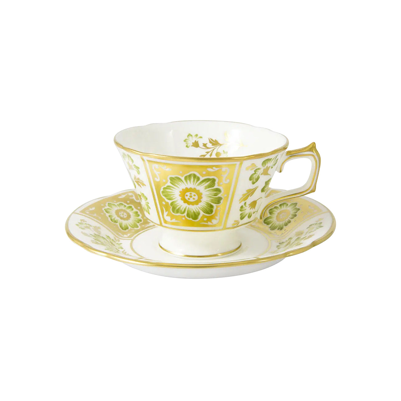 Derby Panel Green - Tea Cup & Saucer