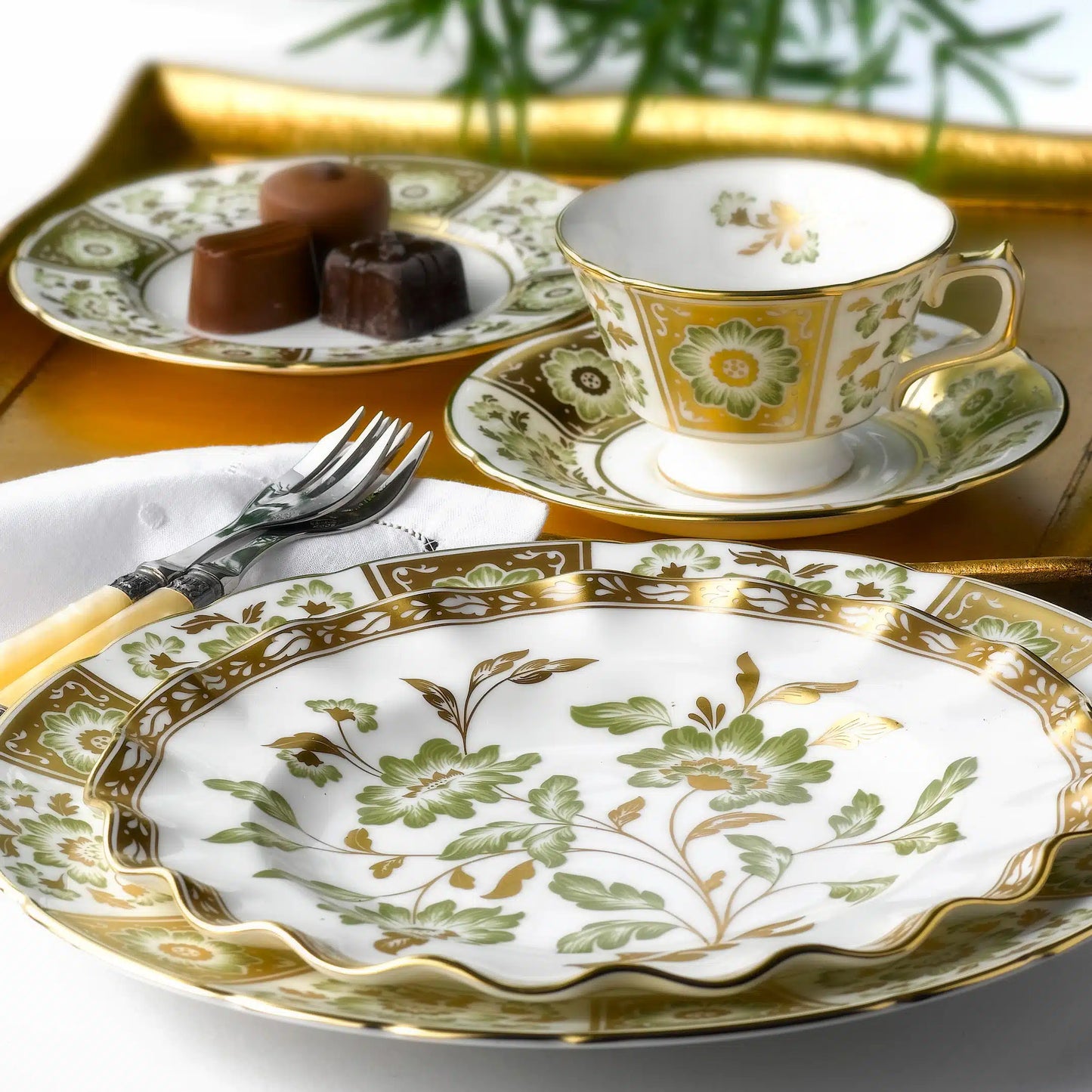 Derby Panel Green Dinnerware