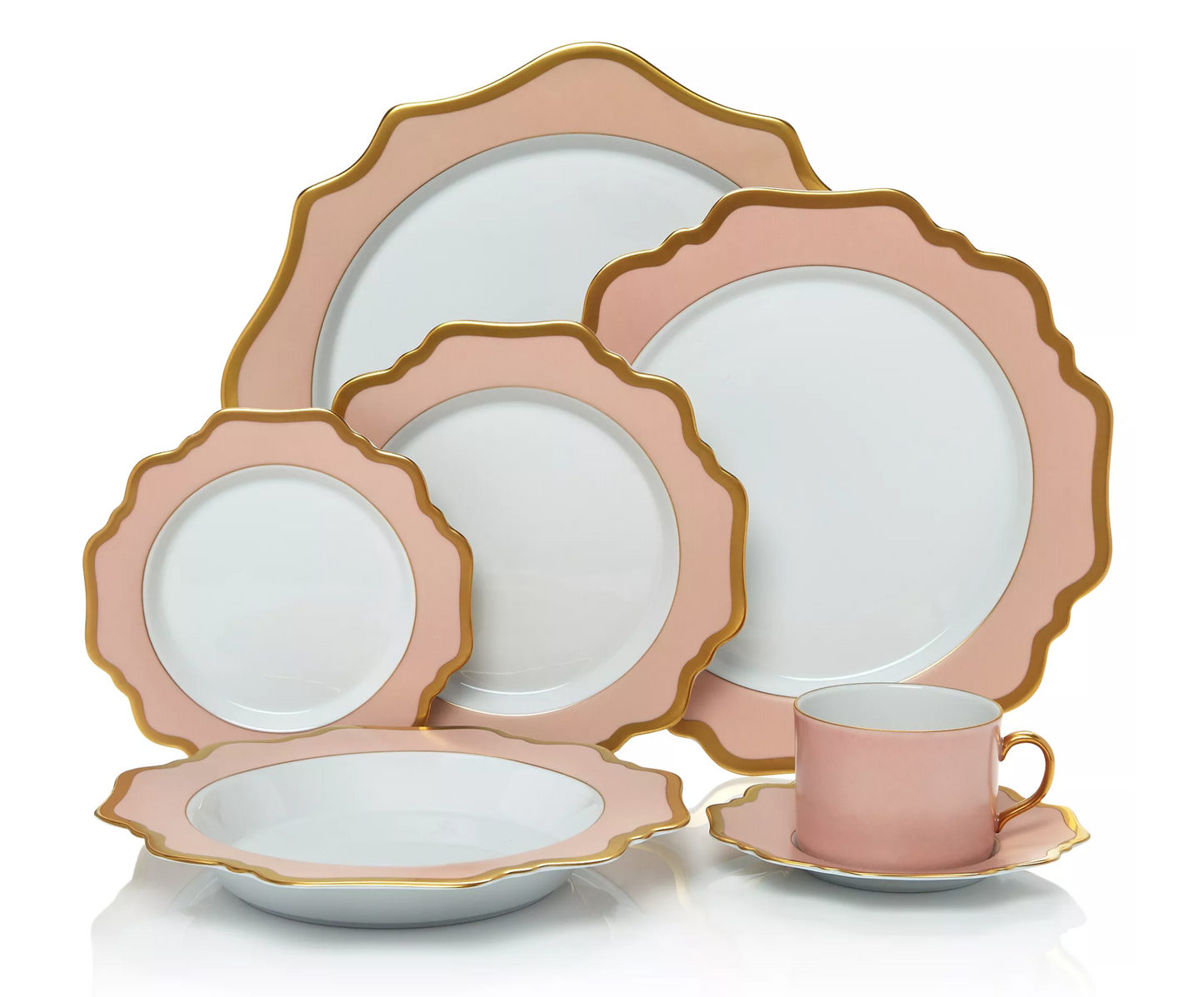 Anna's Palette Dusty Rose Rim Soup