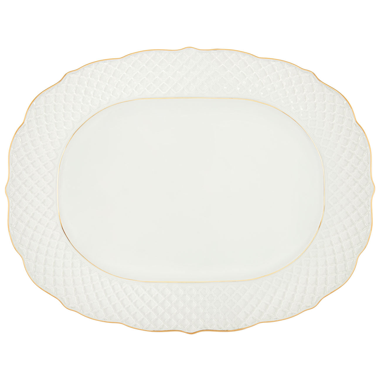 Empire White & Gold Oval Platters