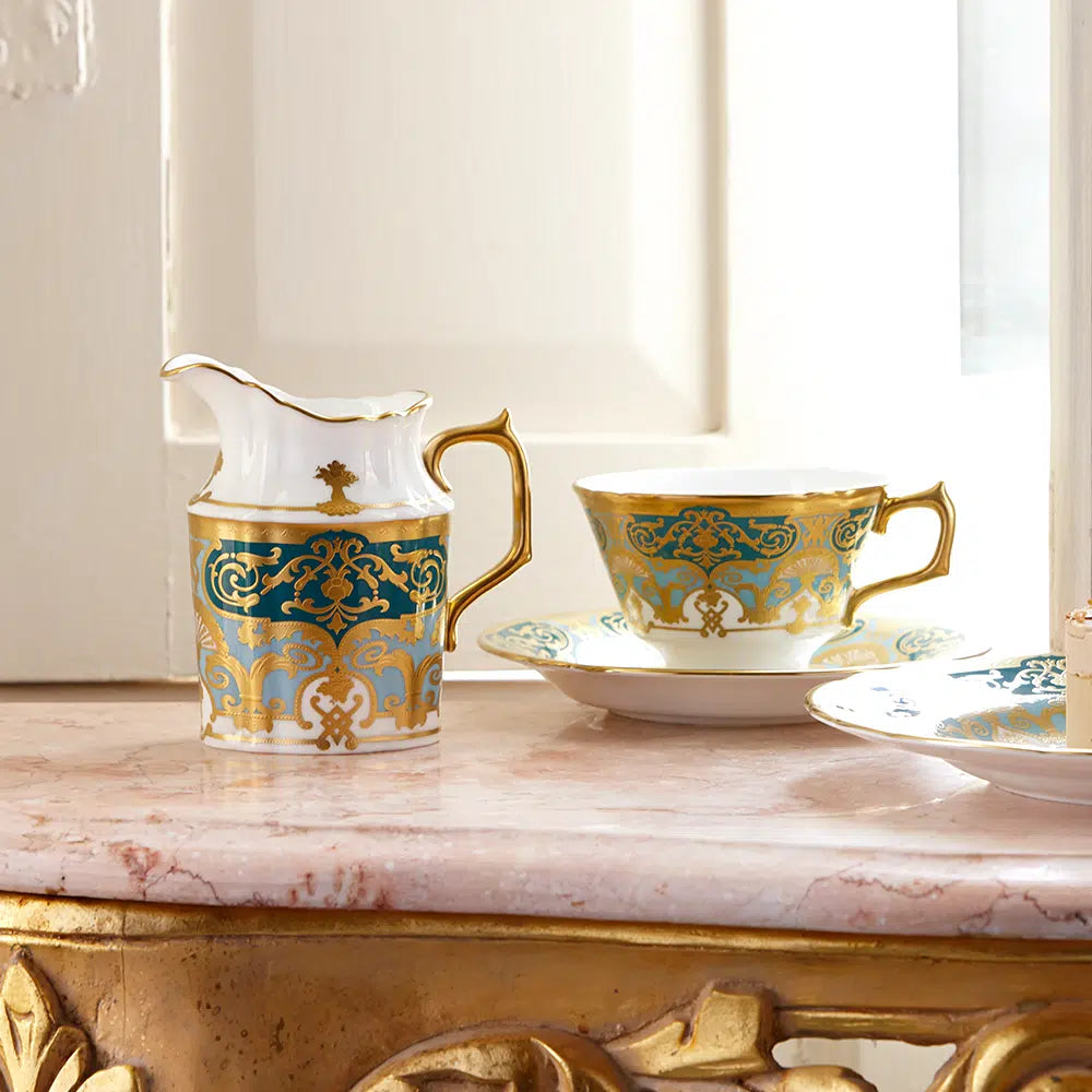Heritage Forest Green & Turquoise - Tea Cup & Saucer