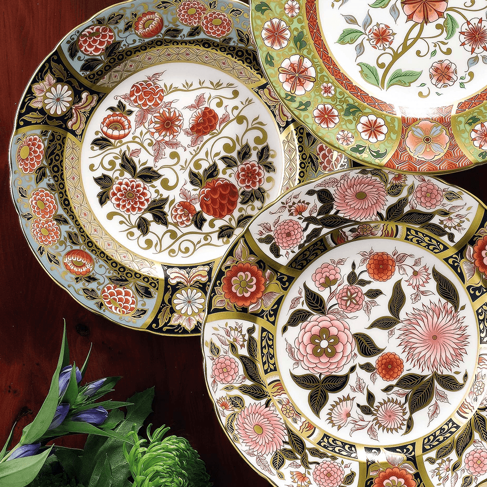 Imari Accent Plate - Pink Bouquet