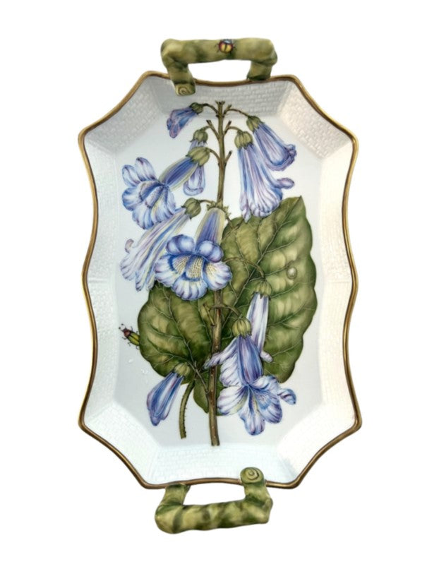 Hand Painted Rectangular Tray with Handles