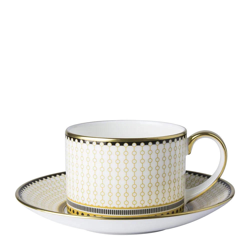 Oscillate Ochre Tea Cup & Saucer