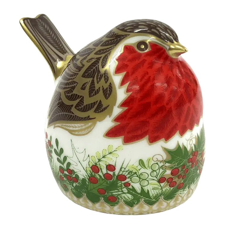 Christmas Wreath Robin Figurine/Paperweight