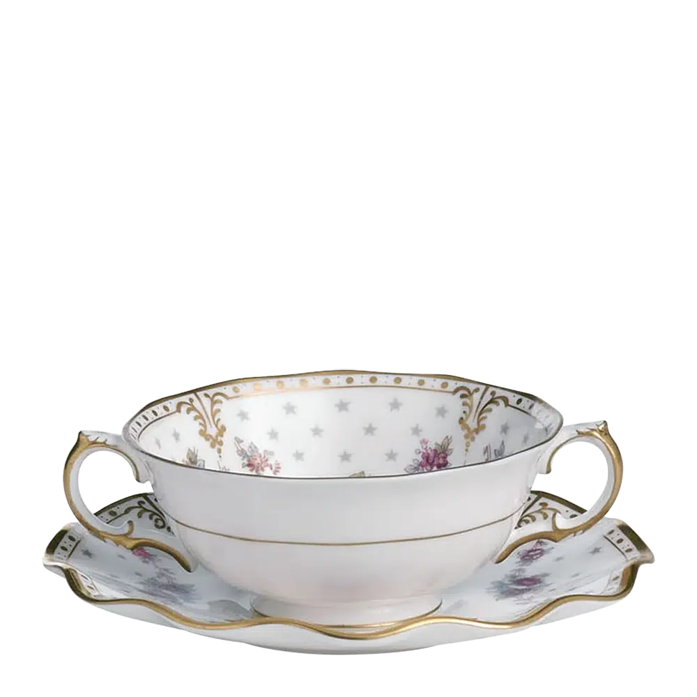ROYAL ANTOINETTE CREAM SOUP BOWL & STAND