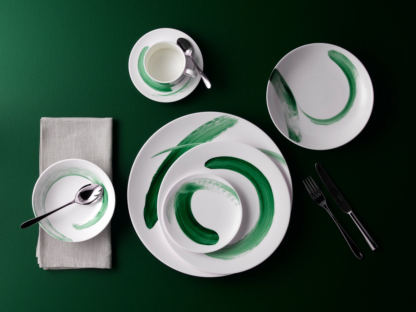 Brushstroke Green Bread & Butter Plate