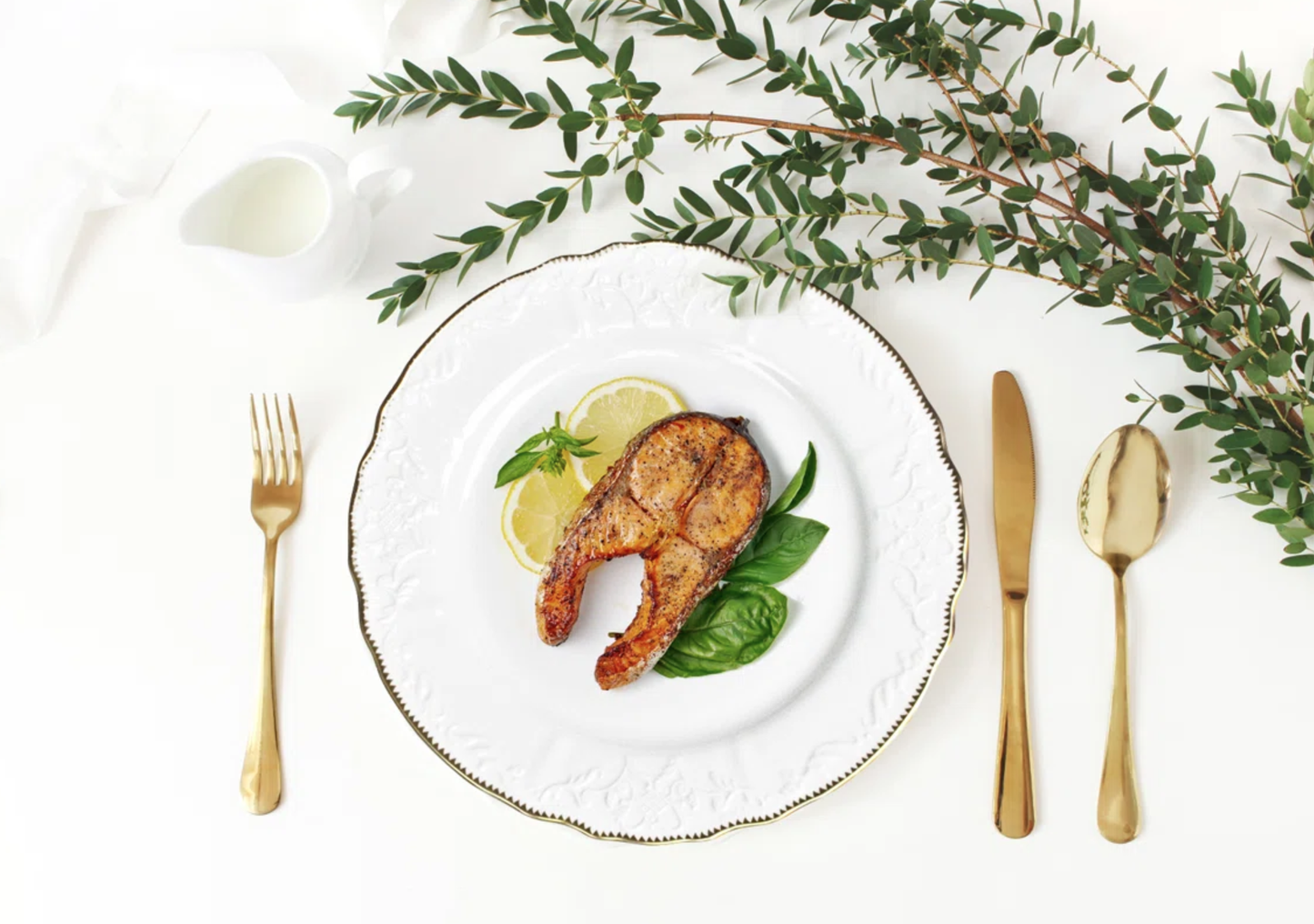 Simply Anna White & Gold - Dinner Plate