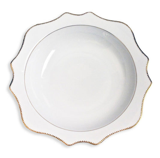 Antique White Salad Serving Bowl