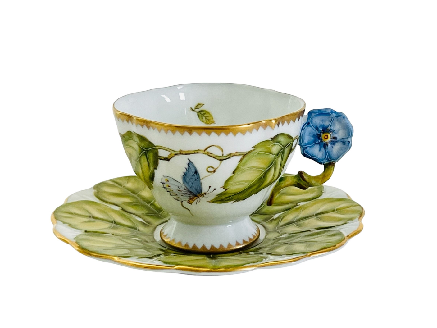 Butterfly & Flower Tea Cup & Saucers
