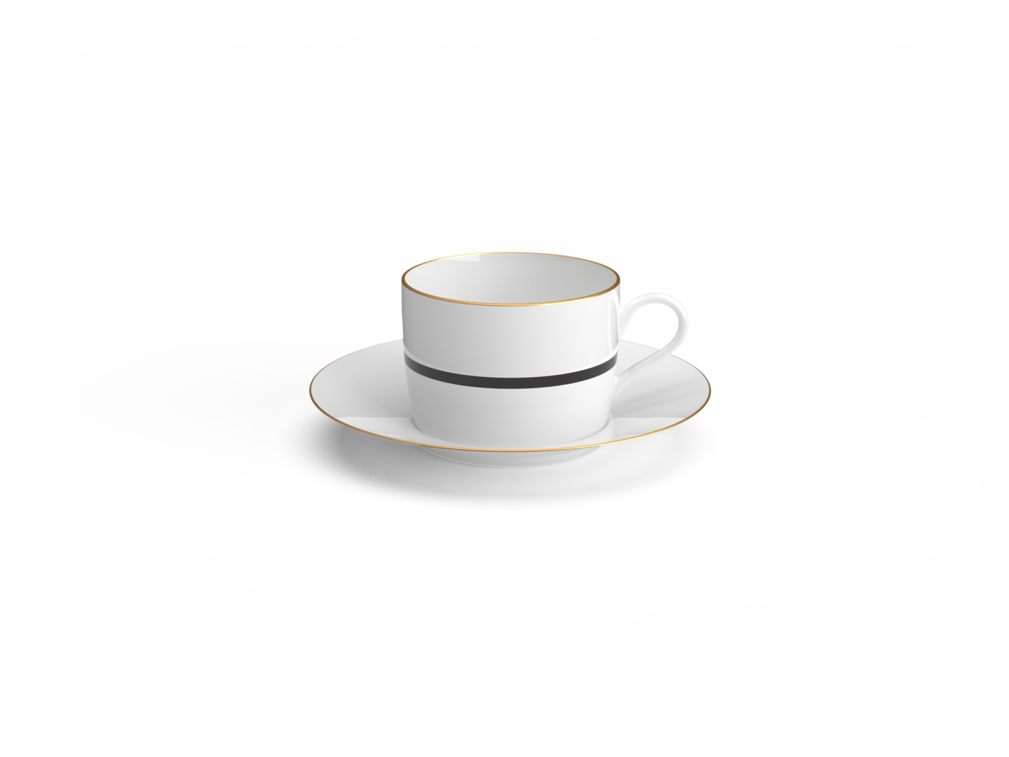 Teatro Black - Tea Cup & Saucer