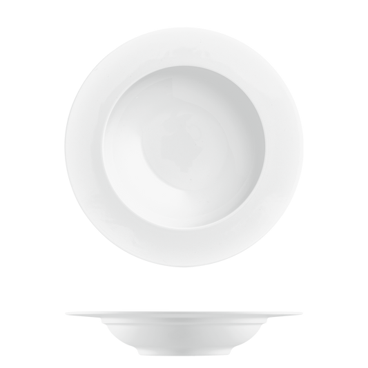 Datum Satin White Rimmed Soup Bowl