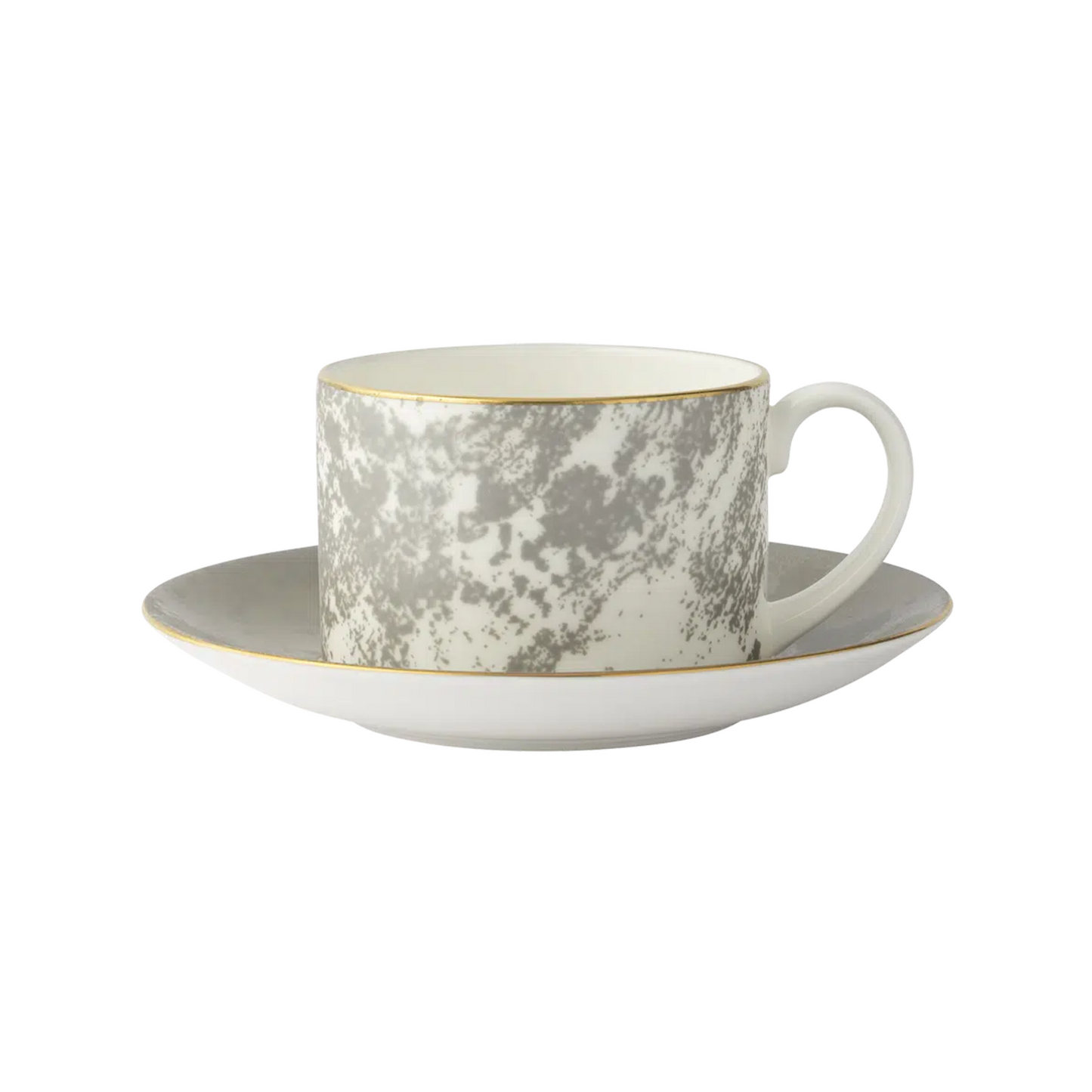 Crushed Velvet Grey Tea Cup & Saucer