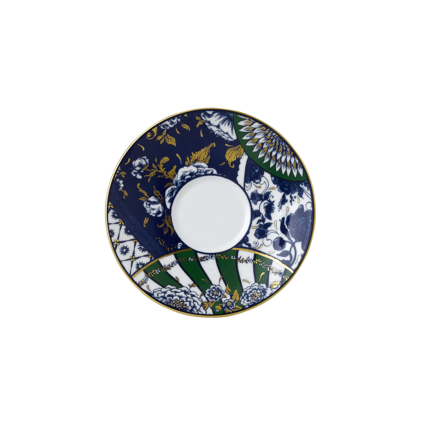 Victoria's Garden Blue & Green Tea Cup & Saucer