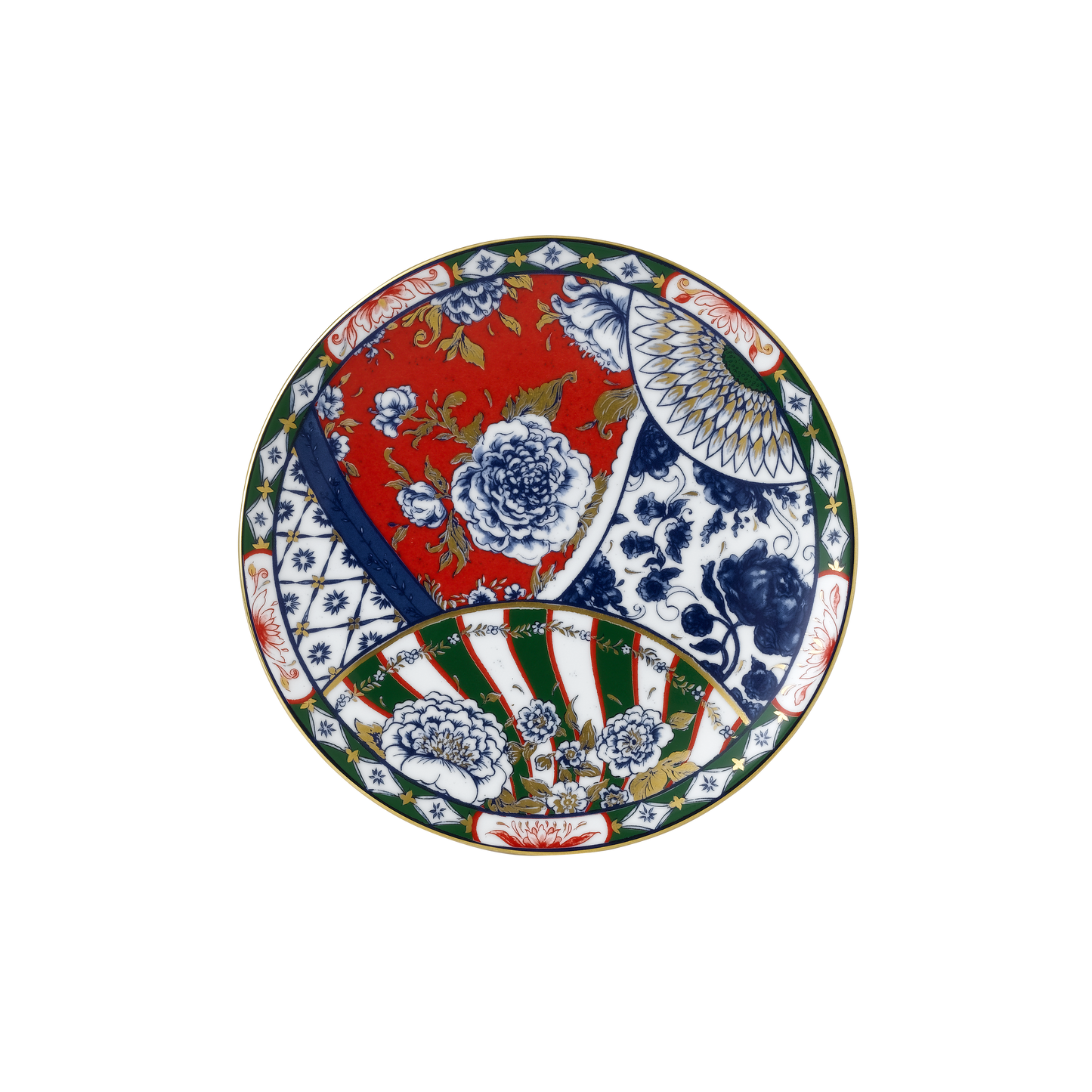 Victoria'S Garden Blue Green & Red Dinnerware