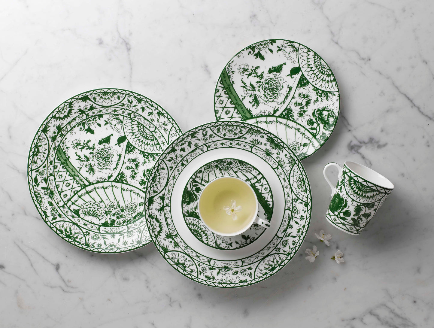 Victoria's Garden Green Dinnerware