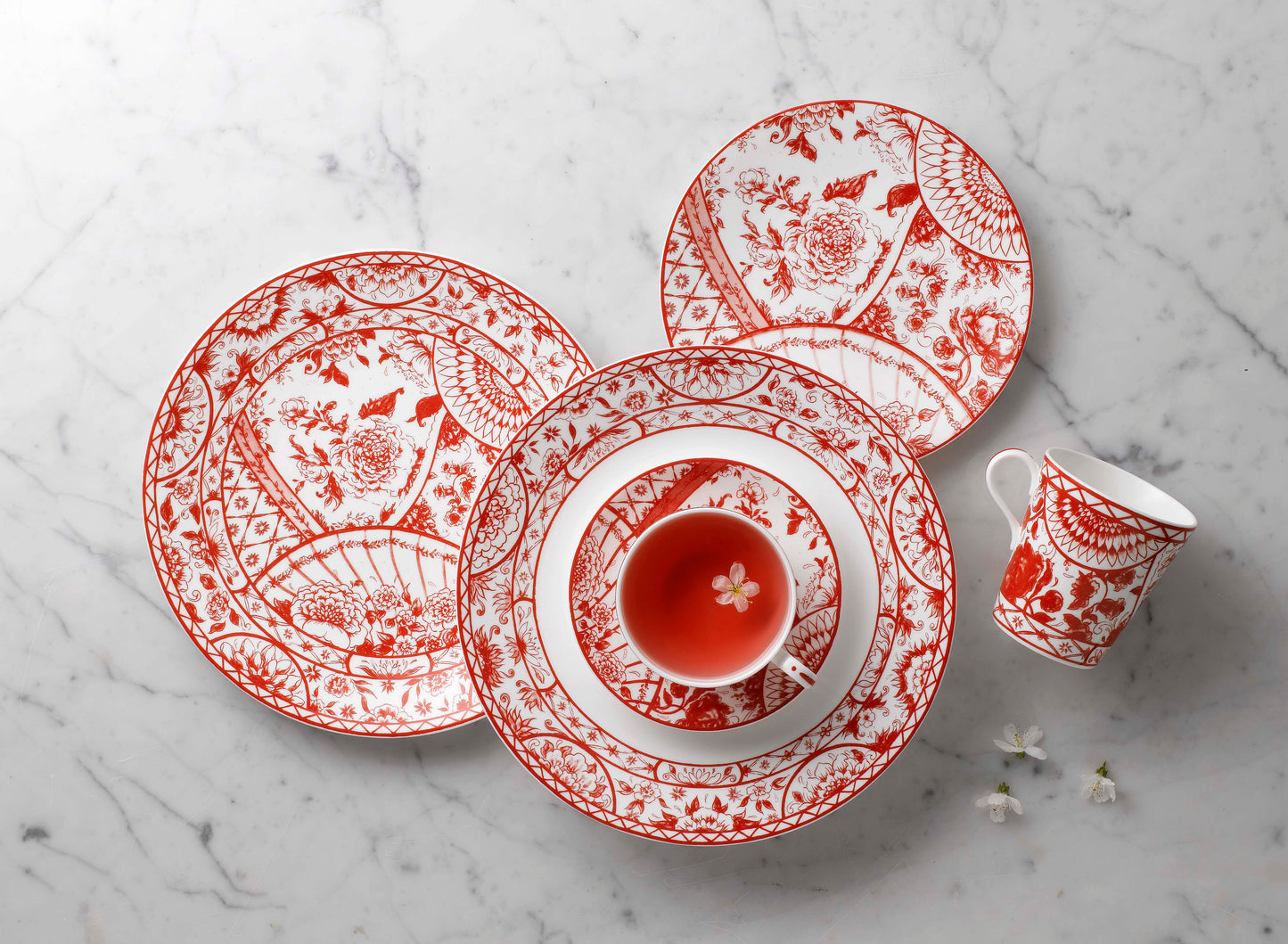 Victoria's Garden Red Dinnerware