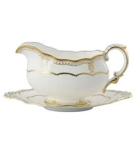 ELIZABETH GOLD SAUCE BOAT & STAND