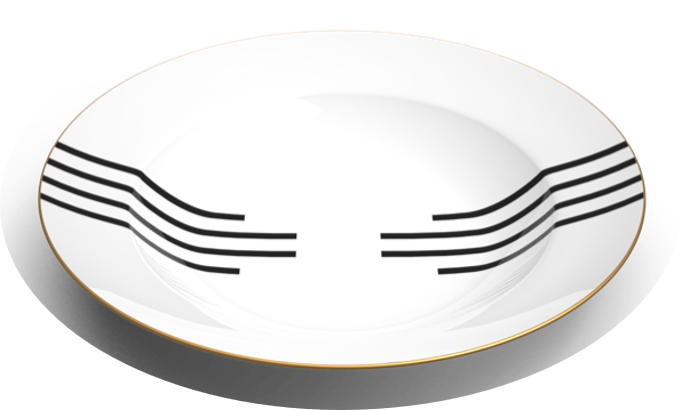 TEATRO - BLACK WITH GOLD DINNERWARE