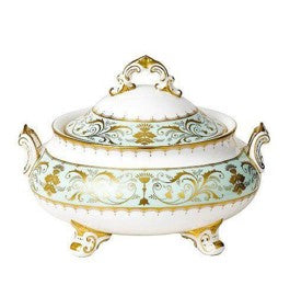 Darley Abbey Mint Green - Covered Vegetable Bowl