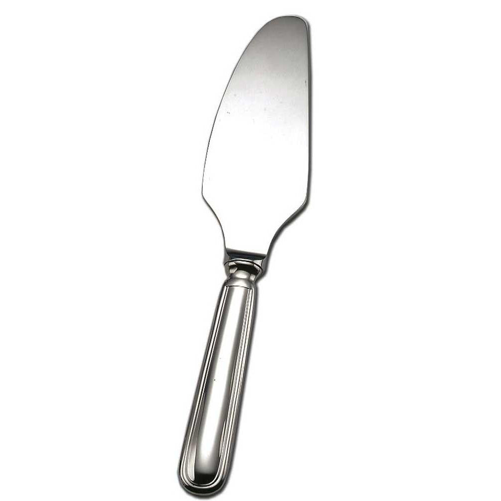 Stainless steel cake lifter on a white background