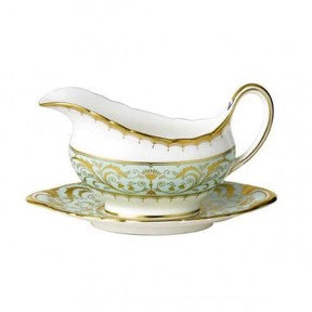 Darley Abbey Mint Green - Sauce Boat & Stand