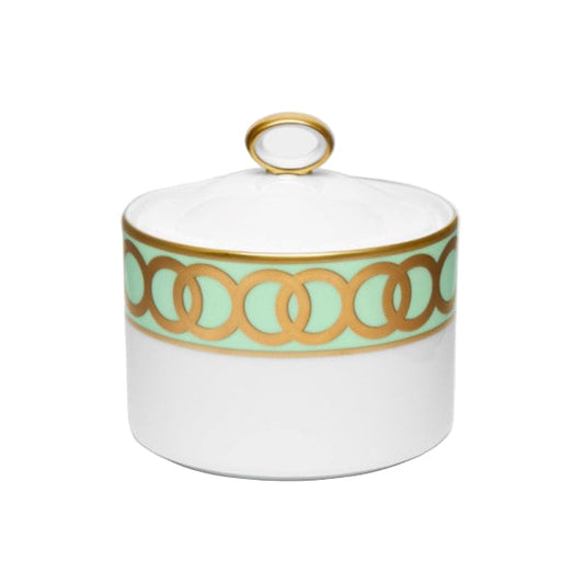 Riviera Dream Mint Green Covered Sugar Bowl