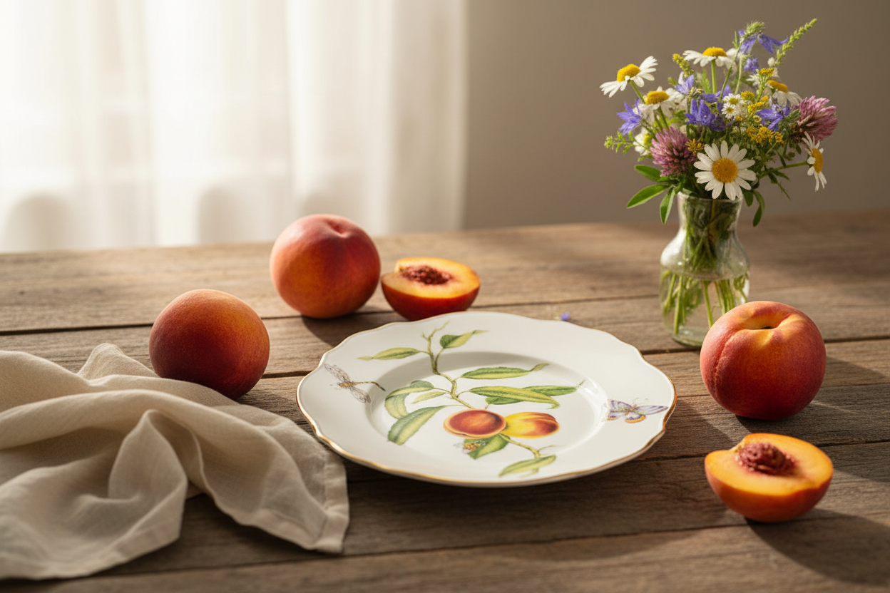 Anna's Secret Orchard Hand Painted Salad/Dessert Plates