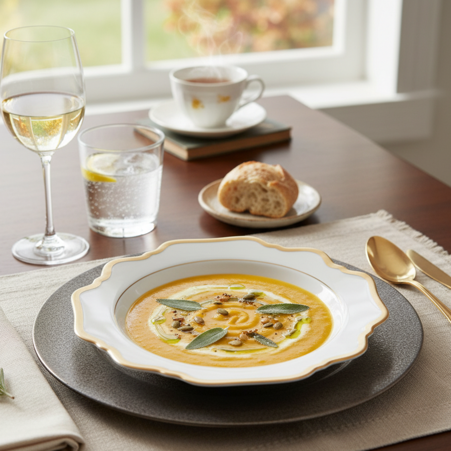 Anna's Palette White Rim Soup