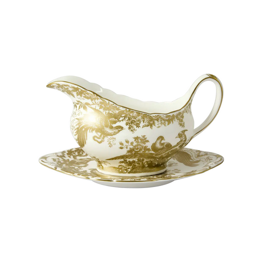 Aves Gold - Sauce Boat & Saucer