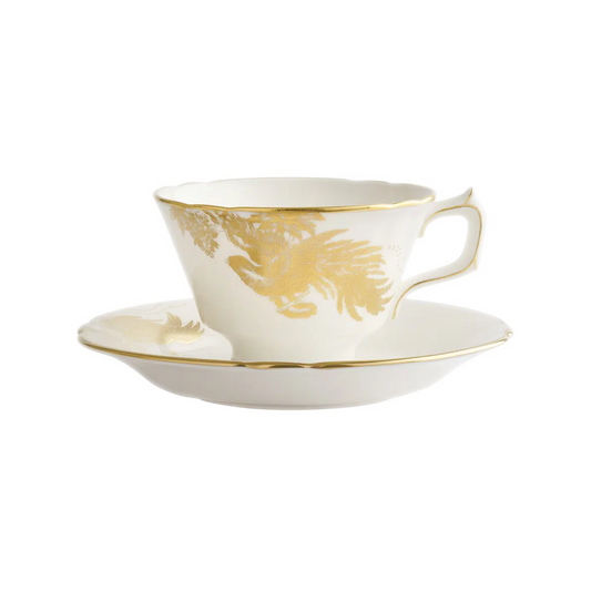 Aves Gold Motif - Tea Cup & Saucer