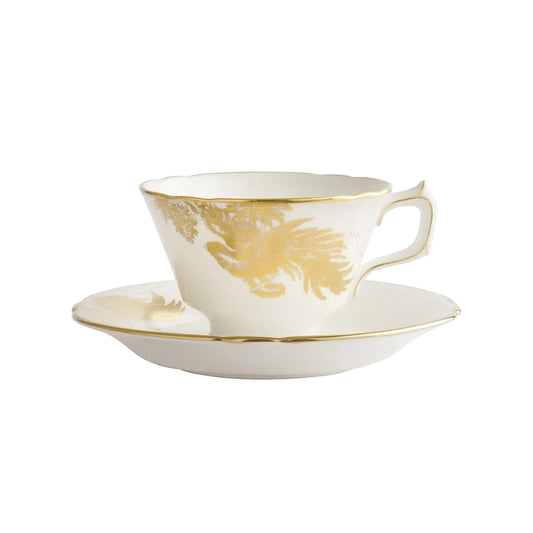 Aves Gold Motif - Tea Cup & Saucer