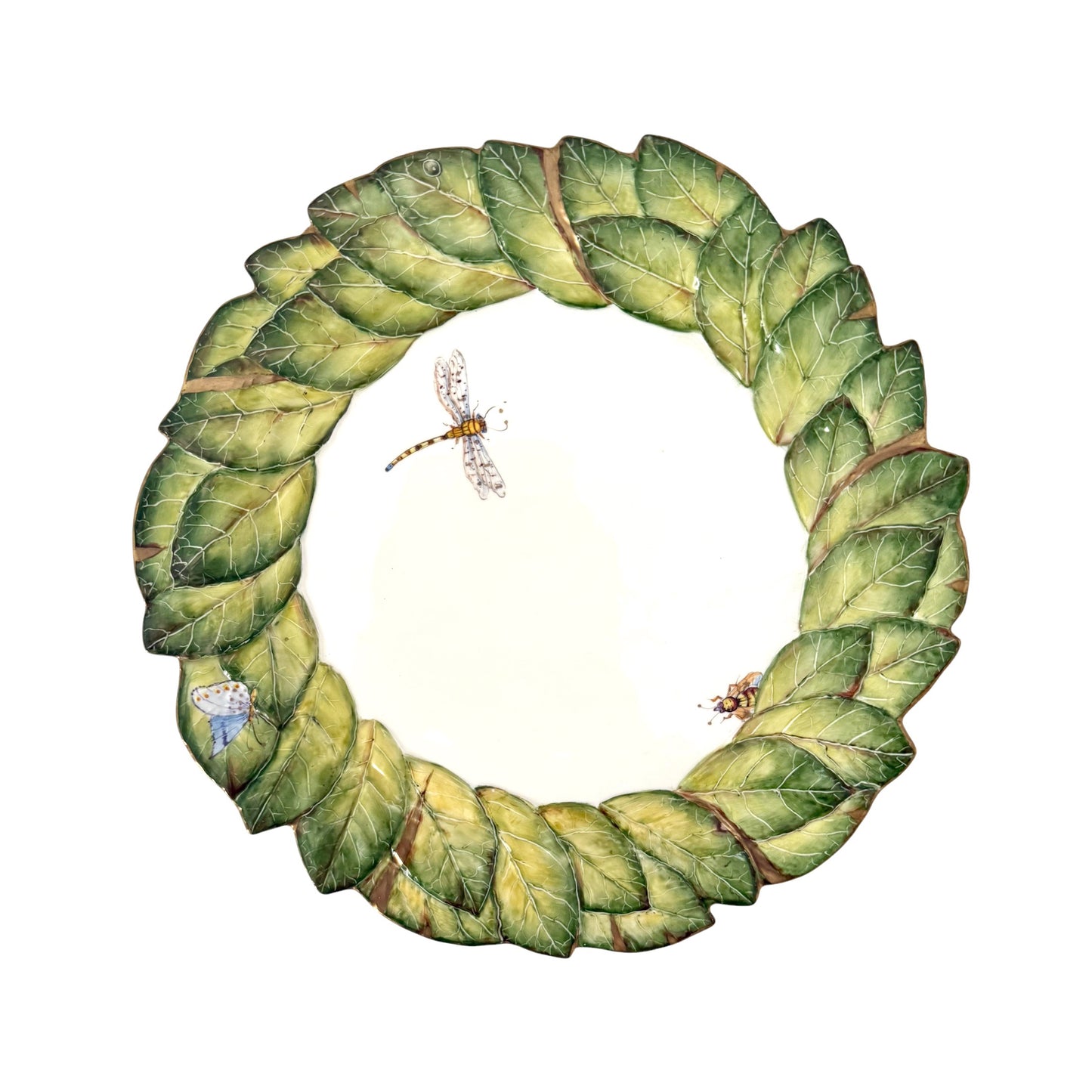 Embossed Grean Leaf Dinner Plate