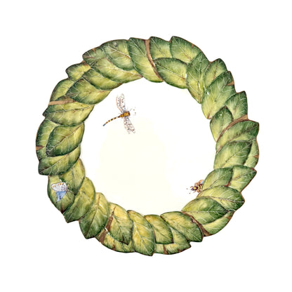 Embossed Grean Leaf Dinner Plate