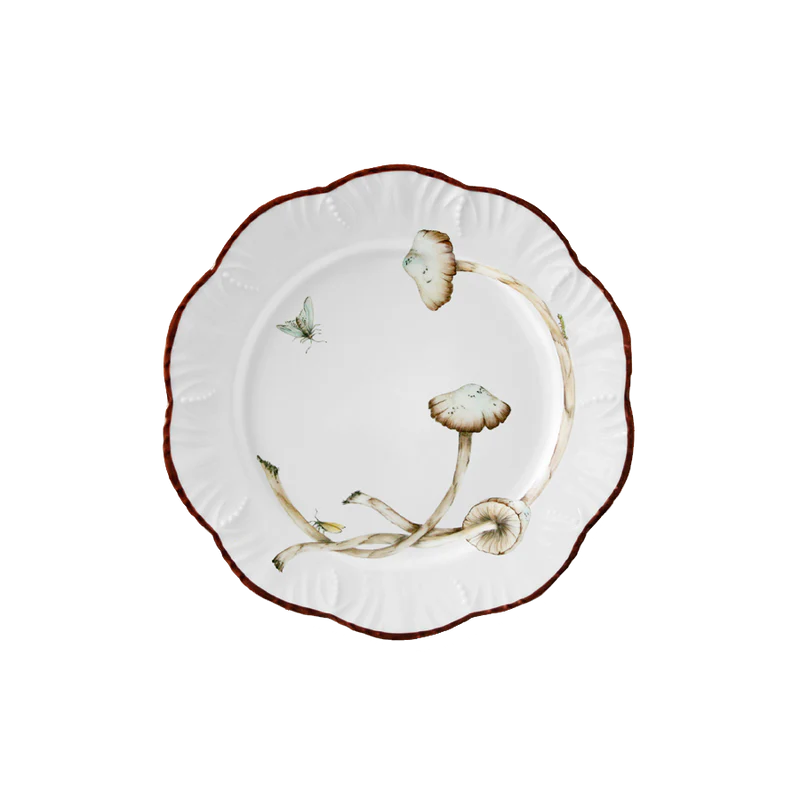 Les Champignons Hand Painted Salad/Dessert Plate