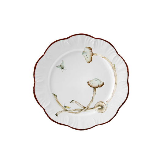 Les Champignons Hand Painted Salad/Dessert Plate