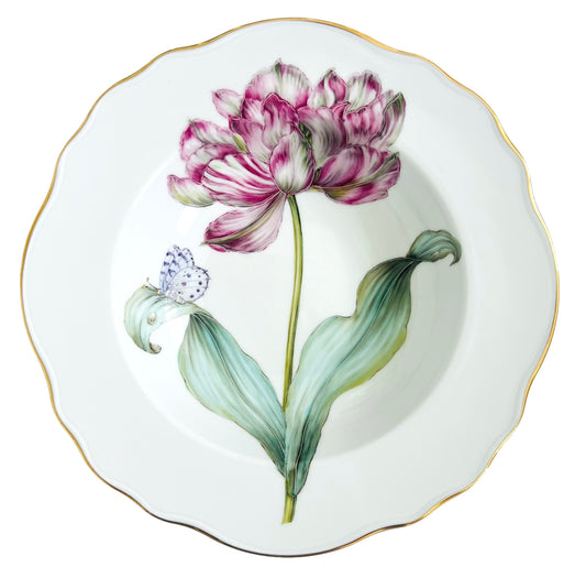 Botanical Treasures Hand Painted Rim Soup Bowl