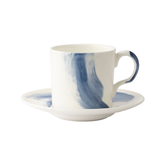 Brushstroke Blue Coffee Cup & Saucer