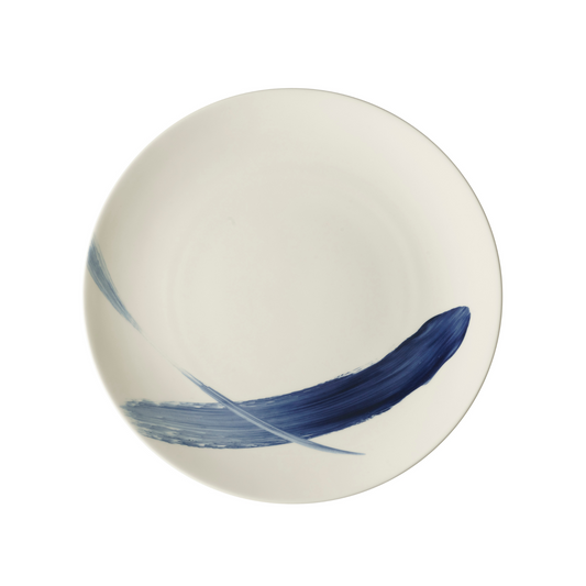 Brushstroke Blue Round Platter