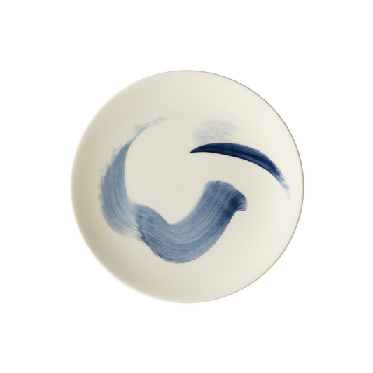 Brushstroke Blue Salad (Dessert) Plate